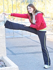 Shae warming up