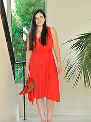 Nadine sexy in a summer dress