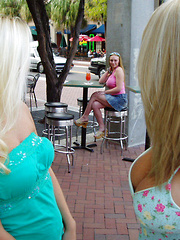 Three hot busty babes get down and dirty